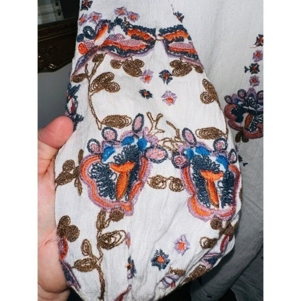 FP1 NWT Free‎ People Oxford Embroidered Mini Dress Retail $128 Cream Ivory Small